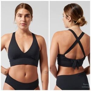 Athleta Swim Longline Plumge Bikini Top D-DD